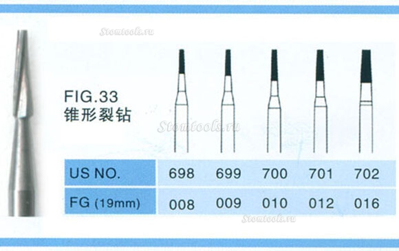 100шт Конус ТРЕЩИННОГО Carbide боров FG 1.6мм