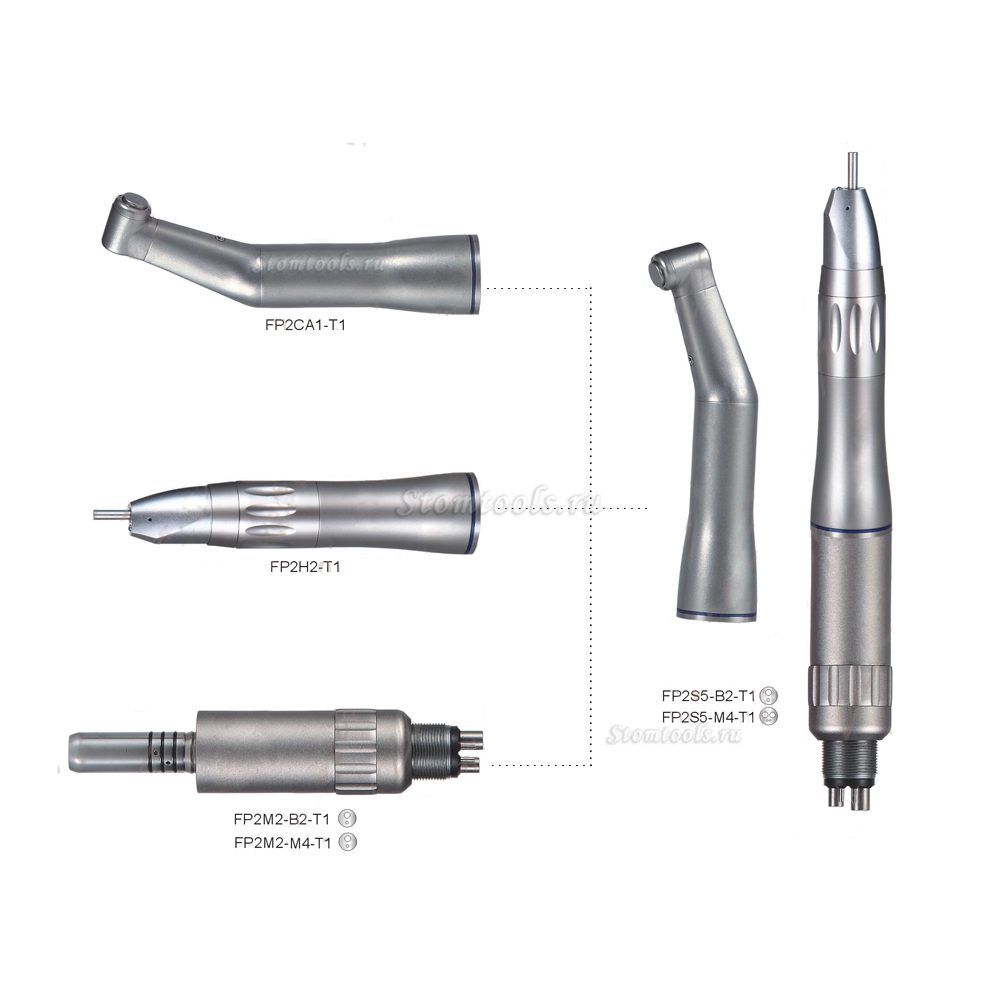 WBX® Комплект угловой наконечник FP2CA1-T1 +FP2M2-T1 пневматический микромотор+ прямой наконечник FP2H2-T1