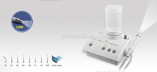 Woodpecker® UDS-E LED автономный ультразвуковой скалер с фиброоптикой (с перио- и эндо- режимами), 8 насадок в комплекте